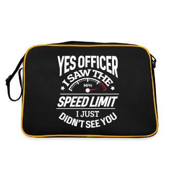 Lustige Car Racing Cop Bekleidung - Retro Tasche - Schwarz/Gold - Hinten