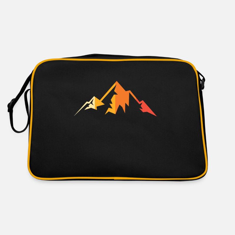 Retro Berge Wandern - Retro Tasche - Schwarz/Gold