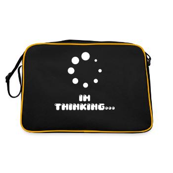 Computer Buffering Geek Pun Apparel - Retro Bag - black/gold - Back