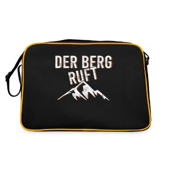 Der Berg ruft - Retro Tasche - Schwarz/Gold - Hinten
