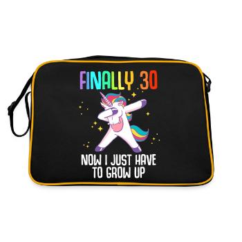 Finally 30 Now I Just Have To Grow Up - Retro Bag - black/gold - Back