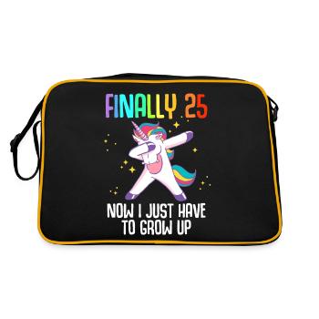 Finally 25 Now I Just Have To Grow Up - Retro Bag - black/gold - Back