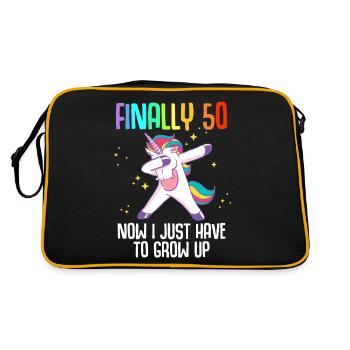 Finally 50 Now I Just Have To Grow Up - Retro Bag - black/gold - Back
