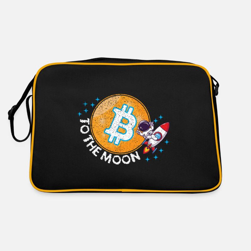 Bitcoin Crypto Blockchain Cryptocurrency BTC - Retro Bag - black/gold