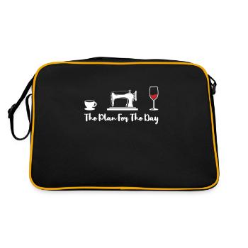 Coffee, sewing, wine – the daily schedule - Retro Bag - black/gold - Back