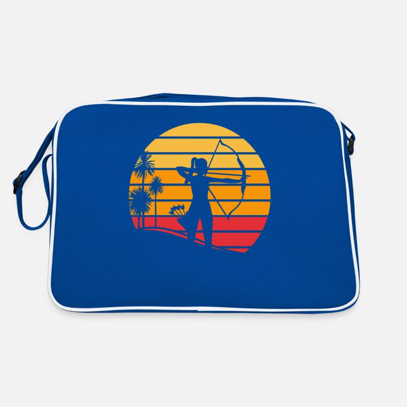 Sunset Bogenschützen Bogenschießen Bogensport Retro Tasche