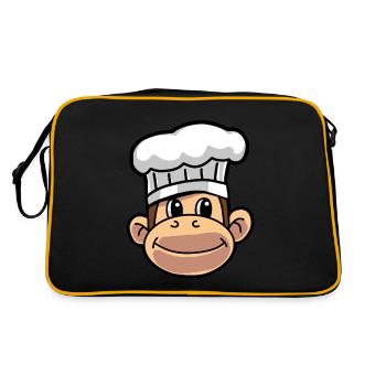 Cook Cooks Monkey Hobby Chef Culinary Art Kitchen - Retro Bag - black/gold - Back