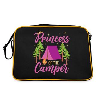Camping Family Tent Cute Princess - Retro Tasche - Schwarz/Gold - Hinten