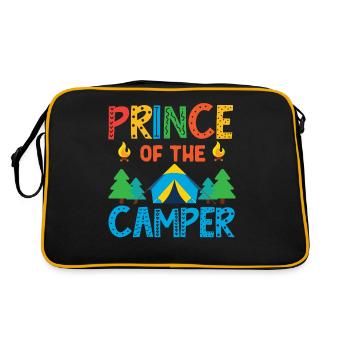 Camping Family Tent Cute Prince Of - Retro Tasche - Schwarz/Gold - Hinten