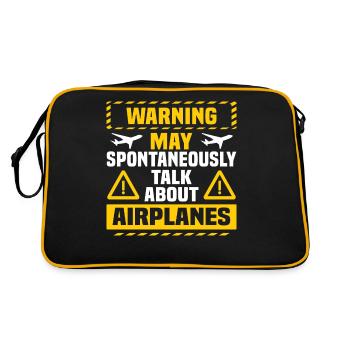 Airplanes Funny Pilot - Retro Bag - black/gold - Back