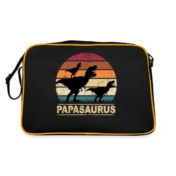 Papa Saurus Dino Jumeaux Papasaurus dinosaures - Sac Retro - noir/or - Dos