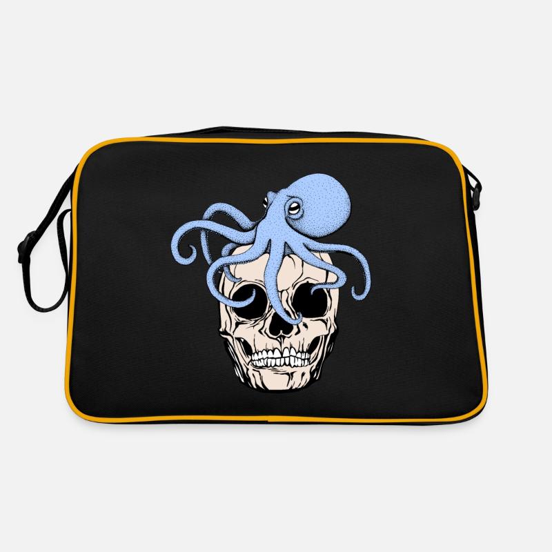Octopus on skull funny octopus cool gothic Retro Bag