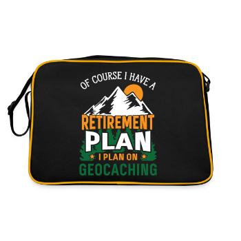 Plan de retraite Géocaching Drôle de géocache - Sac Retro - noir/or - Dos