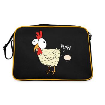 Funny Chicken Chicken Farmer Farmer - Retro Bag - black/gold - Back