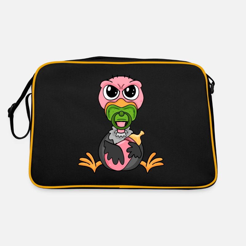 Baby Geier - Retro Tasche - Schwarz/Gold