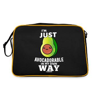 Avocado Guacamole Frucht - Retro Tasche - Schwarz/Gold - Hinten