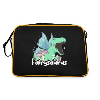 Fairycore Aesthetic Fee Dinosaurier Fairysaurus - Retro Tasche - Schwarz/Gold - Hinten