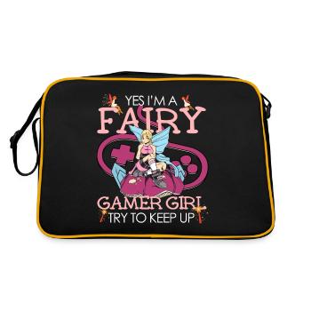 Fairycore Aesthetic Fee Yes Im A Gamer Girl - Retro Tasche - Schwarz/Gold - Hinten