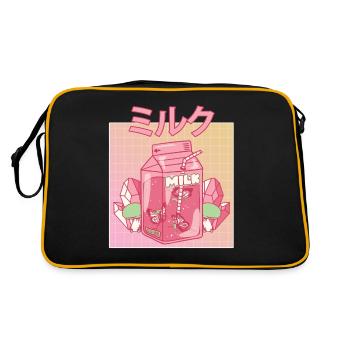 Fairycore Aesthetic Fee Japanese Milk Carton - Retro Bag - black/gold - Back