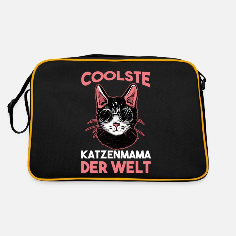 Katzen Mama Muttertag Mutter Katze Katzenmama Retro Tasche