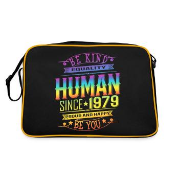 LGBTQ Colorful Rainbow Pride Anniversaire humain 1979 - Sac Retro - noir/or - Dos