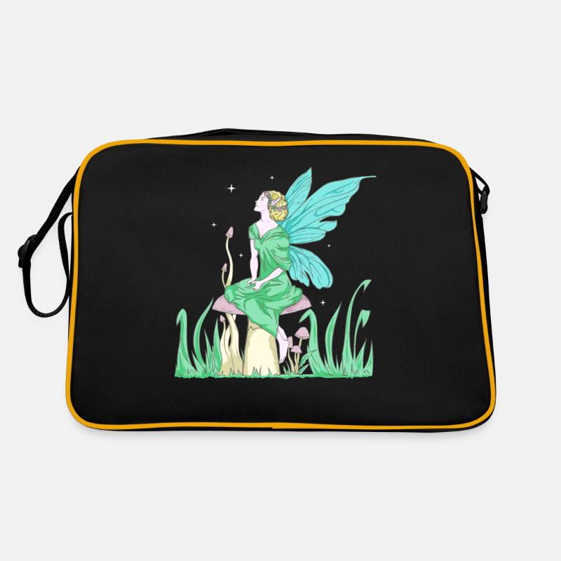 Fairycore Aesthetic Elf Fairy on a mushroom Retro Bag