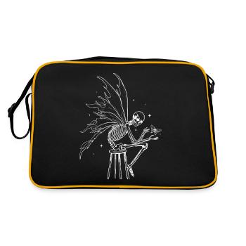 Fairycore Aesthetic Skelett Fee Grunge Goth - Retro Tasche - Schwarz/Gold - Hinten