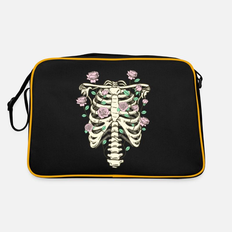 Cottagecore Aesthetic Skeleton Thorax Roses Retro Bag