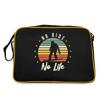 No Ride No Life Snowboard Retro Design - Retro Tasche - Schwarz/Gold - Hinten