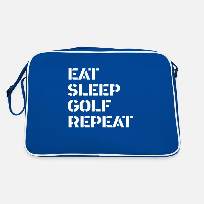 Golf - eat sleep golf repeat Retro Tasche