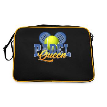 Padel Queen Für Padel Tennis Spielerinnen - Retro Tasche - Schwarz/Gold - Hinten
