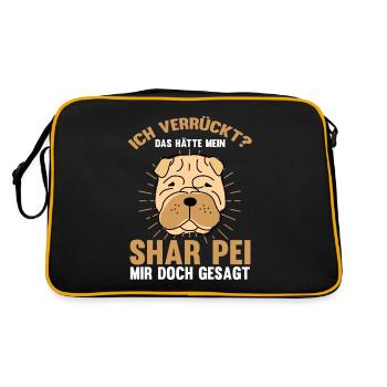 Shar Pei - Retro Tasche - Schwarz/Gold - Hinten