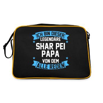 Shar Peipapa Shar Pei Papa - Retro Tasche - Schwarz/Gold - Hinten