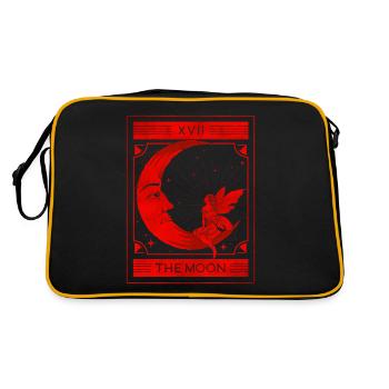 Fairycore Aesthetic Tarotkarte Der Mond Fee - Retro Tasche - Schwarz/Gold - Hinten