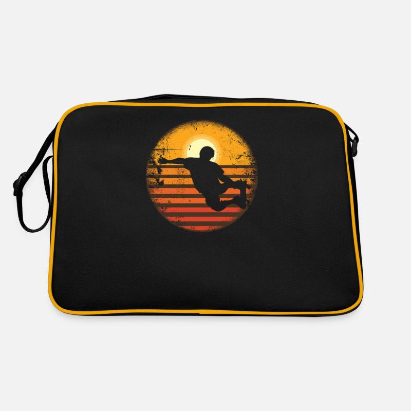 Skateboard Skateboard Rampe Skateboarder Vintage - Retro Tasche - Schwarz/Gold
