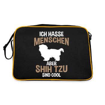 Shih Tzu sind toll Shih Tzu - Retro Tasche - Schwarz/Gold - Hinten