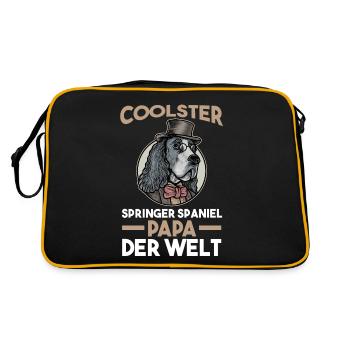 Springer Spaniel Springer Spaniel Papa - Retro Tasche - Schwarz/Gold - Hinten