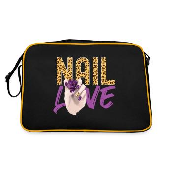 Nail Tech Devis Travail Ongle Uniforme - Sac Retro - noir/or - Dos