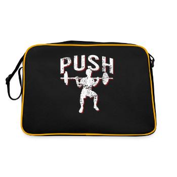 Kraftsport Bodybuilder Push - Retro Tasche - Schwarz/Gold - Hinten
