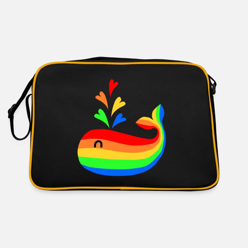 Regenbogen Wal süß Wallfisch Kinder Geschenk Retro Tasche