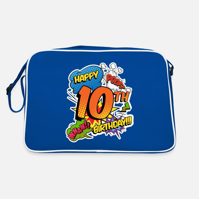 10. Geburtstag Junge Comic-Stil Superhelden Retro Tasche