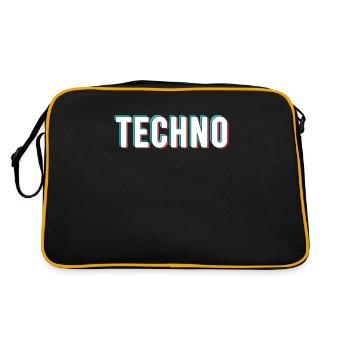 Techno - Retro Tasche - Schwarz/Gold - Hinten