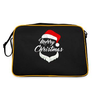 Merry Christmas - Retro Tasche - Schwarz/Gold - Hinten