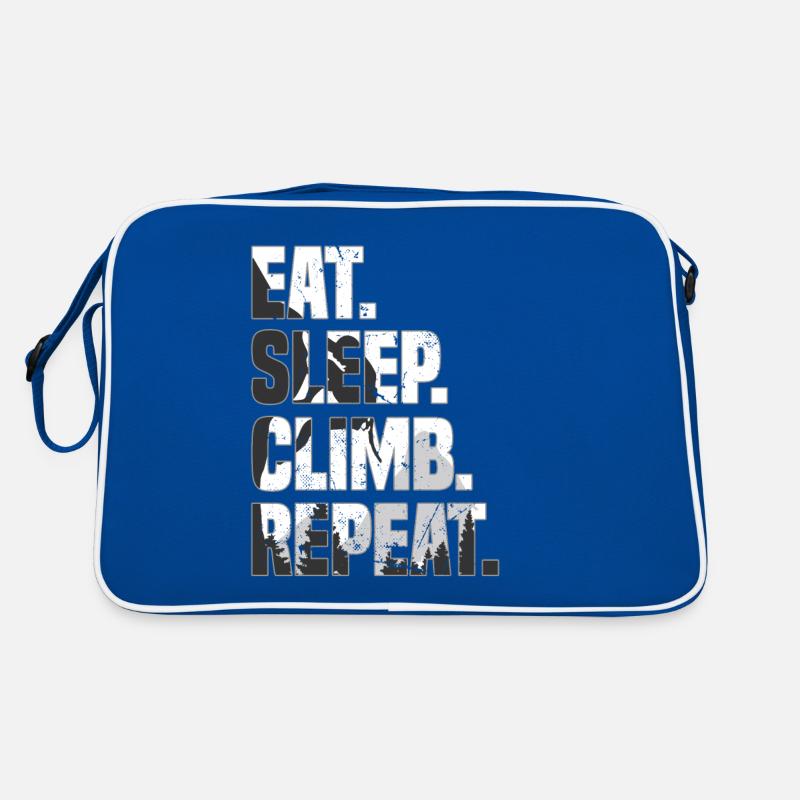 Eat Sleep Climb Repeat Mountain Climbing Bouldering Retro Bag