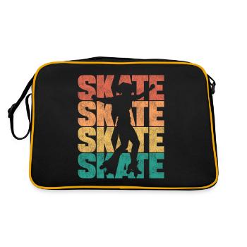 Cool Roller Skating Skate Girl - Retro Tasche - Schwarz/Gold - Hinten