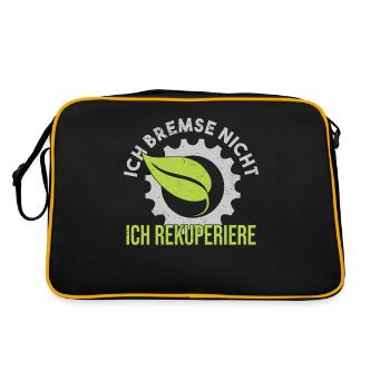 E Car E Mobility Electric Car Slogan - Retro Bag - black/gold - Back