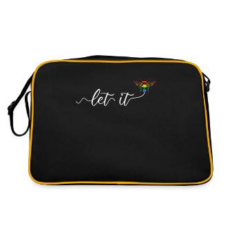 Süßes Bienen Imker Let It Bee LGBTQ Regenbogen - Retro Tasche - Schwarz/Gold - Hinten