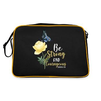 Christian Bible Verse Quote - Retro Tasche - Schwarz/Gold - Hinten