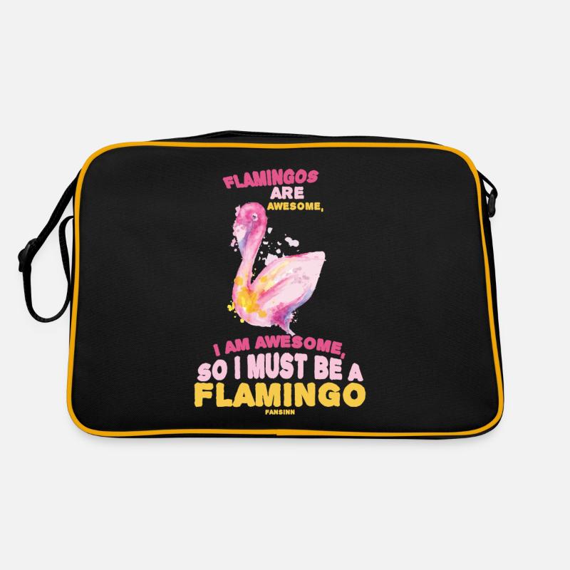 Flamingos Are Awesome, I Am Awesome Retro Tasche
