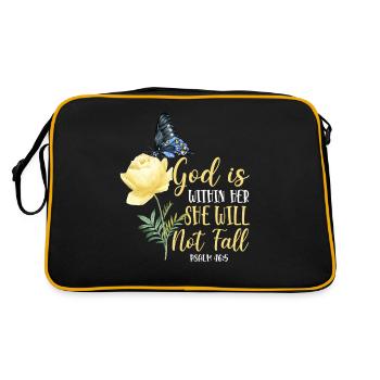 Citation de verset biblique chrétien - Sac Retro - noir/or - Dos